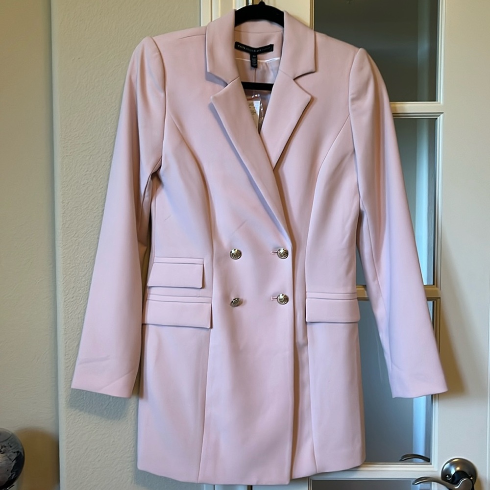 White House Black Market Double Breasted Suit Coat - Smokey Rose/pink